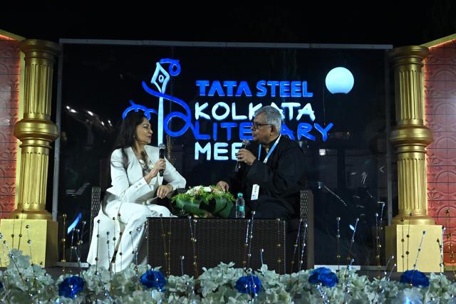Simi Garewal in conversation with Jayabrato Chatterjee. (Courtesy the Kolkata Literary Meet) Simi Garewal in conversation with Jayabrato Chatterjee. (Courtesy the Kolkata Literary Meet)