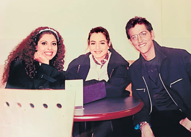 With Hrithik Roshan and Ameesha Patel while shooting for Kaho Naa... Pyaar Hai