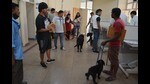 The Pet Animal Medical Centre in Panchkula is equipped to treat 150 animals per day, but the daily OPD has only two regular vets, due to which long queues are witnessed through the day. (Sant Arora/HT)