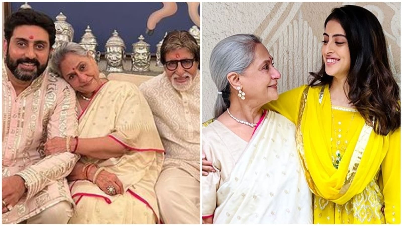 Amitabh Bachchan video calls Jaya Bachchan on birthday, Abhishek Bachchan and Navya Naveli Nanda wish her with old pics