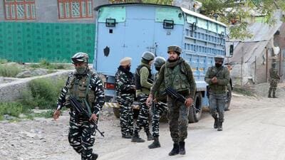 Security forces at the encounter site in Anantnag on Saturday (ANI) Security forces at the encounter site in Anantnag on Saturday (ANI)