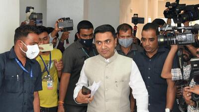 Goa chief minister Pramod Sawant on Saturday expanded his cabinet with the induction of three ministers. (PTI) Goa chief minister Pramod Sawant on Saturday expanded his cabinet with the induction of three ministers. (PTI)