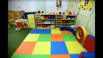 A view of the daycare facility at a Women's police station in Sector 39, Noida. (Sunil Ghosh/ HT) A view of the daycare facility at a Women's police station in Sector 39, Noida. (Sunil Ghosh/ HT)