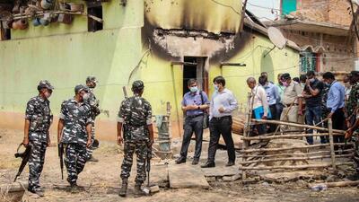 The Central Bureau of Investigation on Saturday visited the spot in Birbhum where TMC panchayat leader Bhadu Sheikh was killed last month. (PTI PHOTO.)
