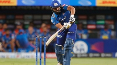 Mumbai Indians's Rohit Sharma plays a shot during the TATA IPL 2022 match between Mumbai Indians and Royal Challengers Bangalore (IPL Twitter) Mumbai Indians's Rohit Sharma plays a shot during the TATA IPL 2022 match between Mumbai Indians and Royal Challengers Bangalore (IPL Twitter)