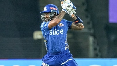 Mumbai Indians Suryakumar Yadav plays a shot during the TATA IPL 2022 match between Mumbai Indians and Royal Challengers Bangalore (Mumbai Indians Twitter) Mumbai Indians Suryakumar Yadav plays a shot during the TATA IPL 2022 match between Mumbai Indians and Royal Challengers Bangalore (Mumbai Indians Twitter)