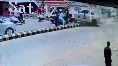 The person driving the BMW car has been identified as Shravan Kumar, according to local reports.