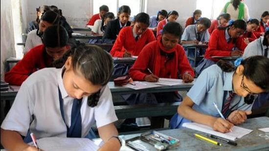 A Class 10 Hindi examination paper for the Gujarat Secondary and Higher Secondary Education Board (GSHSEB) was circulated on social media when students were appearing for the test on Saturday. (Image used for representation). (HT PHOTO.)