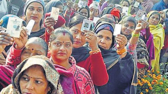 A total of 1.96 crore voters will exercise their franchise in Jharkhand, out of which 95,45,702 are women and 81 are transgenders. Voting will be held through ballot papers across 53,480 polling booths, officials said. (PTI PHOTO.)