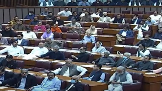 The Pakistan Assembly was briefly adjourned on Saturday. (Screengrabd from YouTube - PTV)&nbsp;(PTV)