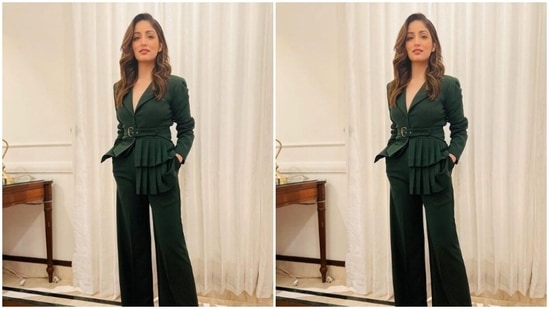 Yami’s promotion diaries are replete with cues of fashion. A few days back, Yami wore a green co-ord set from the shelves of World of Asra.(Instagram/@yamigautam)