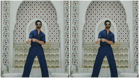 Against a white backdrop decorated in floral motifs, Shahid posed like a fashion icon.(Instagram/@shahidkapoor)