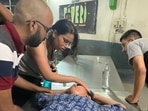 A student who was allegedly injured in the violence on JNU campus on Sunday.