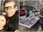 Karan Johar roasted Farah Khan as he ‘caught’ her shopping on the streets of New York.