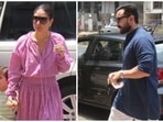 Kareena Kapoor Khan and Saif Ali Khan stepped out in Mumbai today to enjoy a lunch date with their eldest son, Taimur Ali Khan. The couple looked stylish as ever in their casual-chic ensembles for the occasion. We especially loved Kareena's all-pink summer-ready look. Don't forget to take styling tips from the actor to revamp your wardrobe and combat the hot days with a touch of glam.(HT Photo/Varinder Chawla)