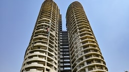 View of the Supertech twin towers in Sector 93A, Noida, Sunday, April 10, 2022.&nbsp;