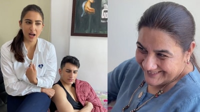 A glimpse of Sara Ali Khan's new reel, featuring mom Amrita Singh and brother Ibrahim Ali Khan.