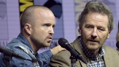 Aaron Paul and Bryan Cranston will feature in Better Call Saul final season. (Richard Shotwell/Invision/AP) Aaron Paul and Bryan Cranston will feature in Better Call Saul final season. (Richard Shotwell/Invision/AP)