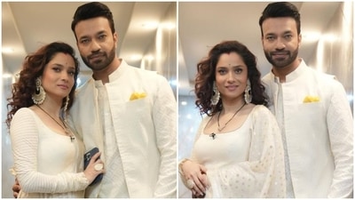 Television actor Ankita Lokhande delighted her followers by sharing pictures of herself and her husband, Vicky Jain, twinning in elegant white ensembles on Instagram. She posted the photos with a quirky caption that revealed the secret to a good marriage and left many of her followers in splits. (Instagram/@lokhandeankita) Television actor Ankita Lokhande delighted her followers by sharing pictures of herself and her husband, Vicky Jain, twinning in elegant white ensembles on Instagram. She posted the photos with a quirky caption that revealed the secret to a good marriage and left many of her followers in splits. (Instagram/@lokhandeankita)