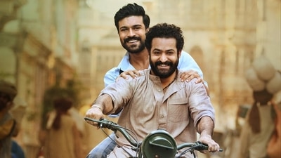 NTR Jr and Ram Charan in RRR, a film about a friendship between two freedom fighters in the 1920s. NTR Jr and Ram Charan in RRR, a film about a friendship between two freedom fighters in the 1920s.