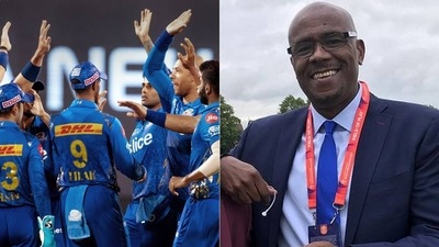 Mumbai Indians team; West Indies legend Ian Bishop