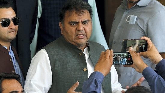 File photo of former Pakistan Information Minister and leader of Pakistan Tehreek-e-Insaf party Fawad Chaudhry.(AP)
