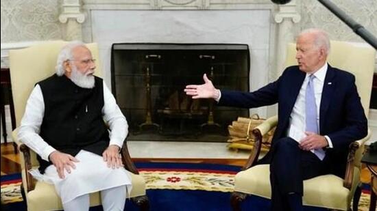 Prime Minister Narendra Modi and US President Joe Biden will hold a virtual meeting on Monday, April 11. (HT PHOTO.)