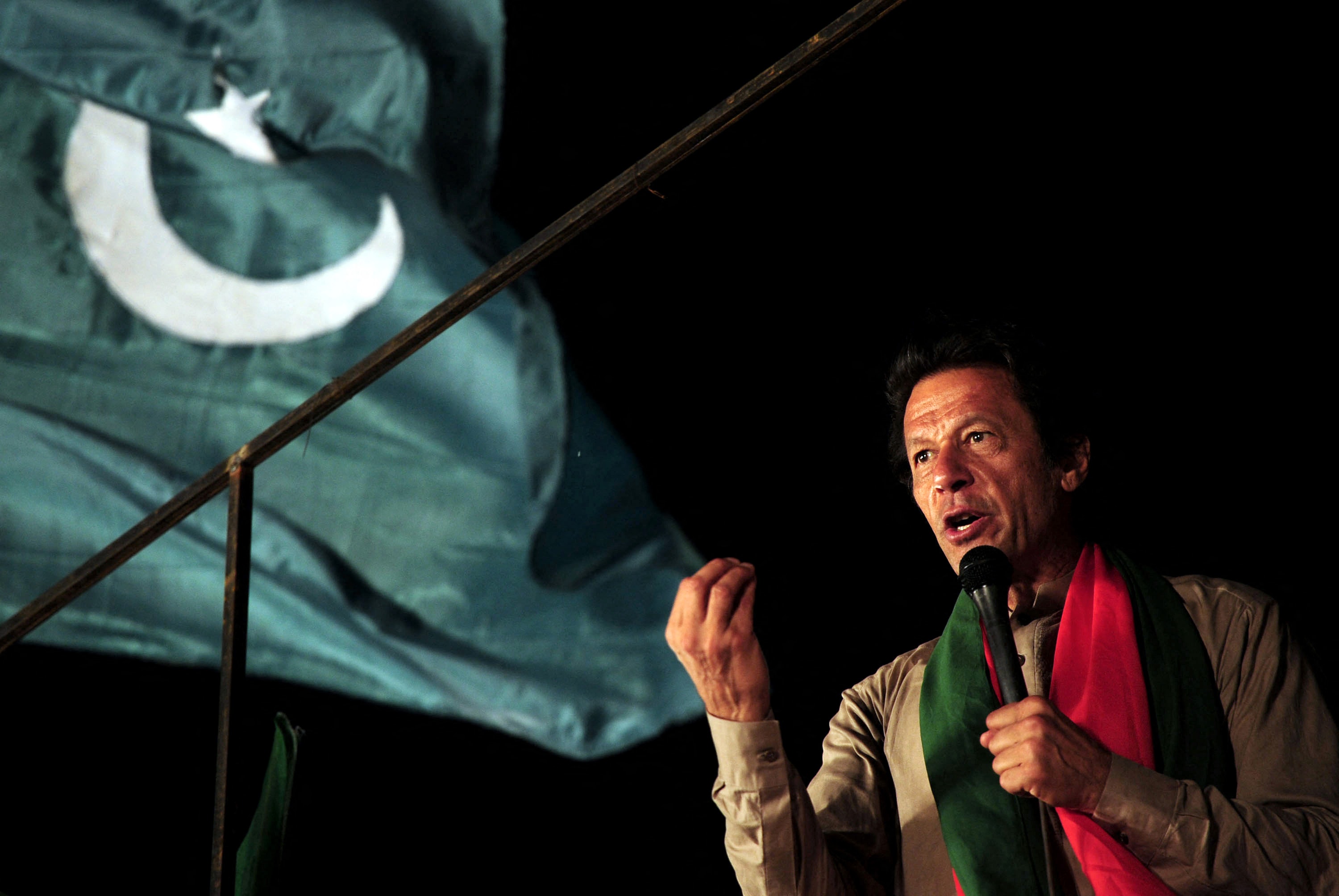The Pakistan Tehreek-e-Insaf (PTI) leader is putting his audience on a heavy dose of emotional steroids. (AFP) The Pakistan Tehreek-e-Insaf (PTI) leader is putting his audience on a heavy dose of emotional steroids. (AFP)