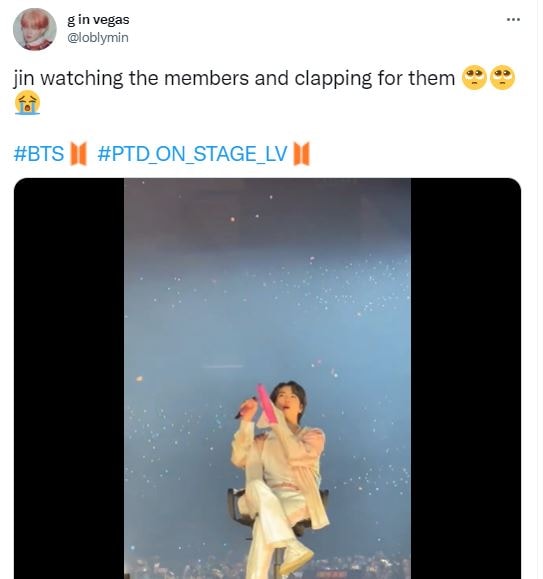 Why is Jin from BTS sitting down on a chair at PTD On Stage Las Vegas D-4?  - Quora