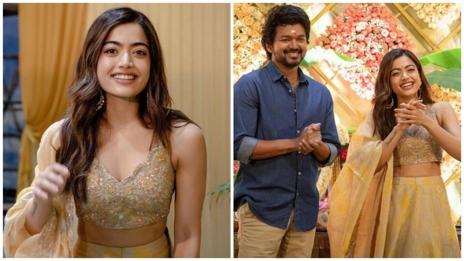 Rashmika Mandanna stuns in floral printed lehenga for new pics, fan says 'Welcome to Thalapathy 66': See here