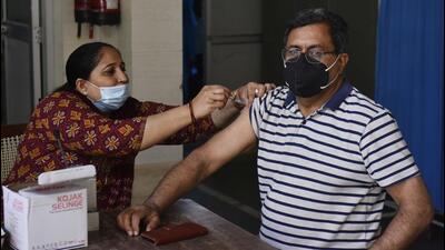Doctors said that the pace of vaccination is likely to pick up in a few days as many corporates are showing interest in holding vaccination camps at their offices. (Vipin Kumar/HT PHOTO) Doctors said that the pace of vaccination is likely to pick up in a few days as many corporates are showing interest in holding vaccination camps at their offices. (Vipin Kumar/HT PHOTO)