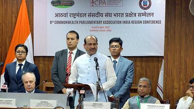 Lok Sabha speaker Om Birla inaugurated the 8th Commonwealth Parliamentary Association (India region) conference at the Assam assembly in Guwahati on Monday. (ANI/ PIB)