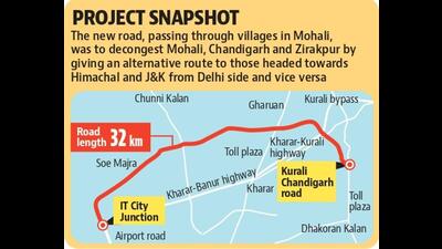 NHAI had come up with the Greenfield Project after scrapping the 40-km Kharar-Banur-Tepla road project in July 2019, owing to its high cost. (HT Photo)
