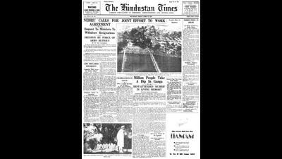 HT This Day: April 14, 1950 -- Million people take a dip in Ganga HT This Day: April 14, 1950 -- Million people take a dip in Ganga