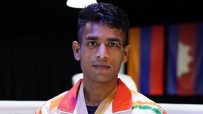 Govind Sahani poses after winning gold at the Thailand Open (PTI) Govind Sahani poses after winning gold at the Thailand Open (PTI)
