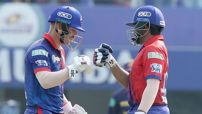 David Warner and Prithvi Shaw of Delhi Capitals (PTI) David Warner and Prithvi Shaw of Delhi Capitals (PTI)