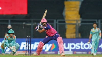 Ravichandran Ashwin of Rajasthan Royals in action during match 20 of the Indian Premier League 2022 (PTI) Ravichandran Ashwin of Rajasthan Royals in action during match 20 of the Indian Premier League 2022 (PTI)
