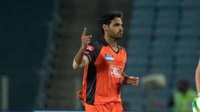 Bhuvneshwar joined Dale Steyn in the unwanted club. (BCCI) Bhuvneshwar joined Dale Steyn in the unwanted club. (BCCI)