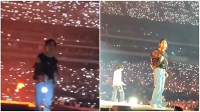 BTS' V gave fan an ARMY bomb at the Las Vegas concert.