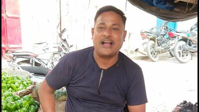 The green grocer, Manoj Kashyap, who reported the theft from his warehouse in Shahjahanpur, Uttar Pradesh. (SOURCED IMAGE ) The green grocer, Manoj Kashyap, who reported the theft from his warehouse in Shahjahanpur, Uttar Pradesh. (SOURCED IMAGE )