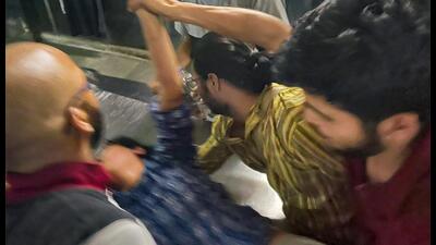An injured student after the clash. (PTI)