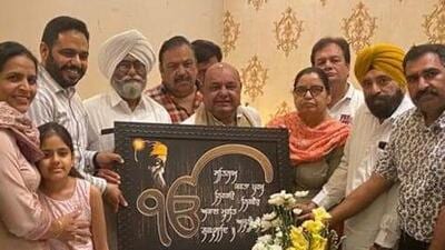 SAD leader wanted for his involvement in multiple criminal cases seen attending a public event in Ludhiana. (HT Photo)