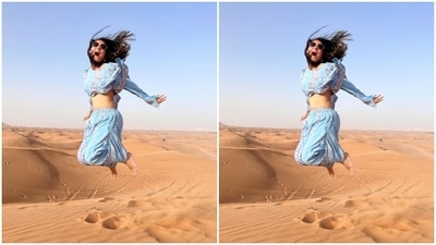On Sunday, Hina took to her Instagram page to post pictures from the dune bashing adventure she undertook with her mother and boyfriend, Rocky Jaiswal. The star captioned the post, "Planting my feet firmly into these breathtakingly gorgeous eternity of Dunes," and also used hashtags like #wanderlust, #desertdust, #dunebashing, #whataday and #memoriesforlife. (Instagram/@realhinakhan) On Sunday, Hina took to her Instagram page to post pictures from the dune bashing adventure she undertook with her mother and boyfriend, Rocky Jaiswal. The star captioned the post, "Planting my feet firmly into these breathtakingly gorgeous eternity of Dunes," and also used hashtags like #wanderlust, #desertdust, #dunebashing, #whataday and #memoriesforlife. (Instagram/@realhinakhan)