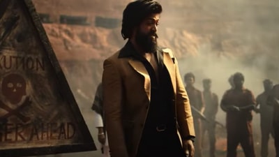 Yash in a still from the trailer of KGF: Chapter 2. Yash in a still from the trailer of KGF: Chapter 2.