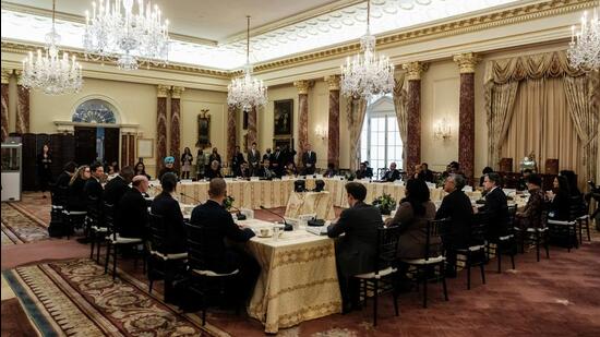 At the fourth India-US 2+2 ministerial dialogue at the State Department in Washington, US secretary of state Antony J Blinken said both sides will discuss pressing global issues (REUTERS)