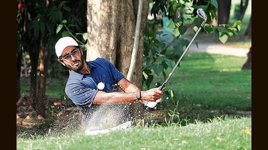 Chandigarh’s Yuvraj Sandhu will be taking part in the TATA Steel PGTI Players Championship 2022 from Tuesday. (Ravi Kumar/HT)
