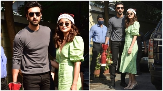 Ranbir and Alia pose for the paparazzi before attending Kapoor clan's Christmas celebrations.&nbsp;