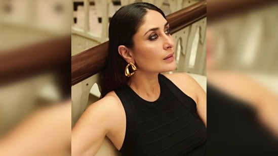 Kareena Kapoor casts a spell on her fans with her captivating green eyes and bold smokey eye makeup.(Instagram/@misho_designs)