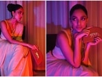 Sobhita Dhulipala shared some throwback pictures from the Kurup world premiere in Dubai which she attended wearing a beige Sabyasachi saree in November 2021.(Instagram/@sobhitad)