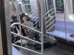 This photo was provided by Will B Wylde, a person who is aided in a subway car in the Brooklyn borough of New York, on Tuesday.(AP) This photo was provided by Will B Wylde, a person who is aided in a subway car in the Brooklyn borough of New York, on Tuesday.(AP)